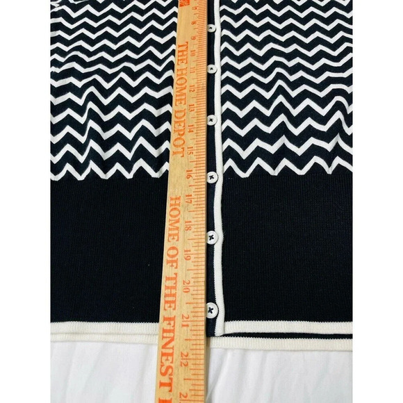 Talbots Oprah Magazine Collection Cardigan Sz MP Button Up Knit Chevron Stretch - Picture 7 of 8